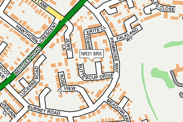 NR31 8RX map - OS OpenMap – Local (Ordnance Survey)
