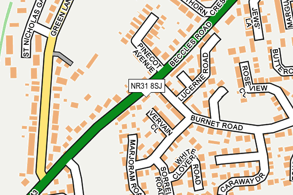 NR31 8SJ map - OS OpenMap – Local (Ordnance Survey)