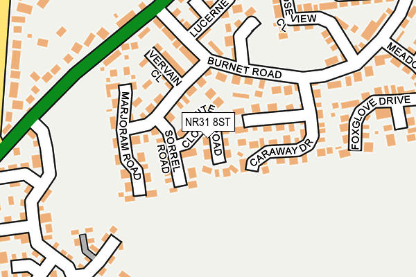 NR31 8ST map - OS OpenMap – Local (Ordnance Survey)