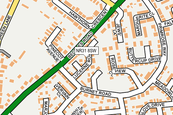 NR31 8SW map - OS OpenMap – Local (Ordnance Survey)