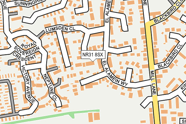 NR31 8SX map - OS OpenMap – Local (Ordnance Survey)