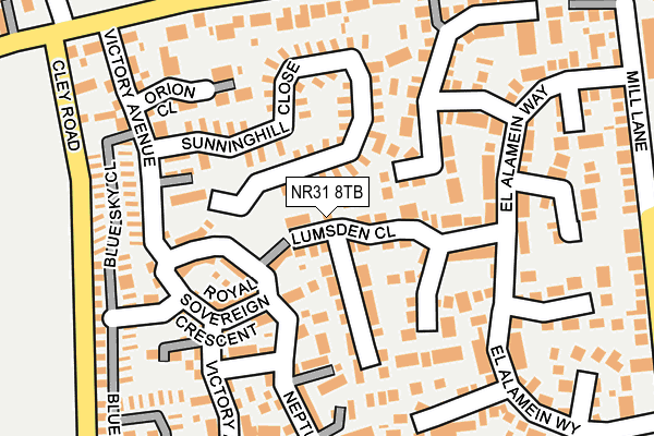 NR31 8TB map - OS OpenMap – Local (Ordnance Survey)