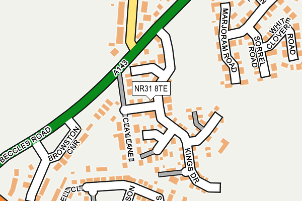 NR31 8TE map - OS OpenMap – Local (Ordnance Survey)