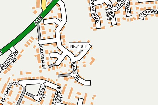 NR31 8TF map - OS OpenMap – Local (Ordnance Survey)
