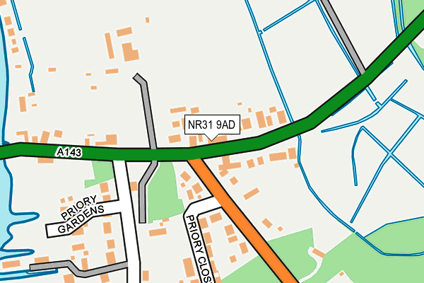 NR31 9AD map - OS OpenMap – Local (Ordnance Survey)