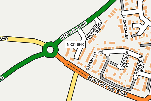 NR31 9FR map - OS OpenMap – Local (Ordnance Survey)