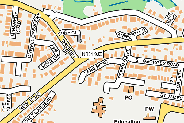 NR31 9JZ map - OS OpenMap – Local (Ordnance Survey)