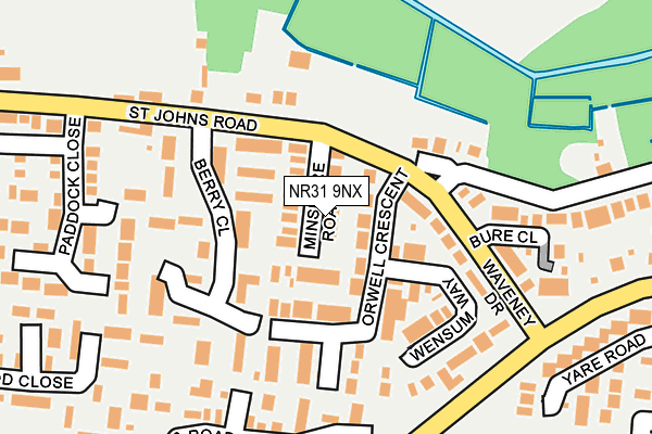 NR31 9NX map - OS OpenMap – Local (Ordnance Survey)