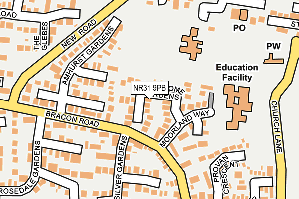 NR31 9PB map - OS OpenMap – Local (Ordnance Survey)