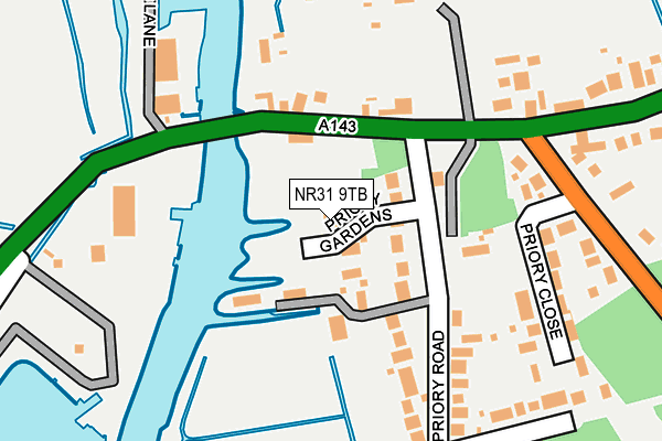 NR31 9TB map - OS OpenMap – Local (Ordnance Survey)