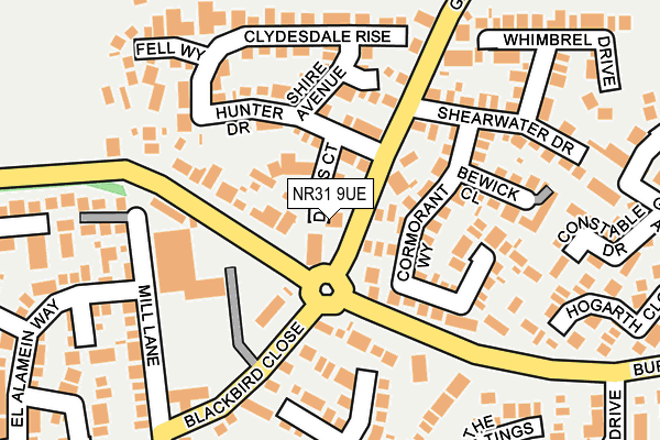 NR31 9UE map - OS OpenMap – Local (Ordnance Survey)
