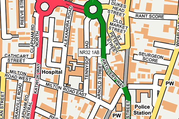 NR32 1AB map - OS OpenMap – Local (Ordnance Survey)