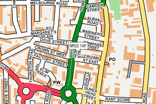 NR32 1AF map - OS OpenMap – Local (Ordnance Survey)