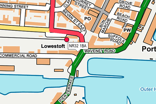 Map of TAYLOR HOLDINGS LOWESTOFT LTD at local scale