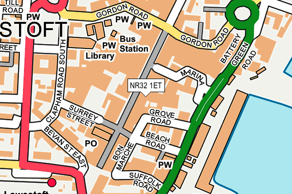 NR32 1ET map - OS OpenMap – Local (Ordnance Survey)