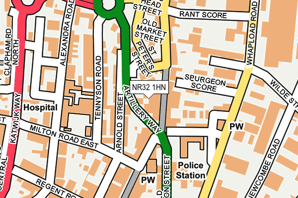 NR32 1HN map - OS OpenMap – Local (Ordnance Survey)