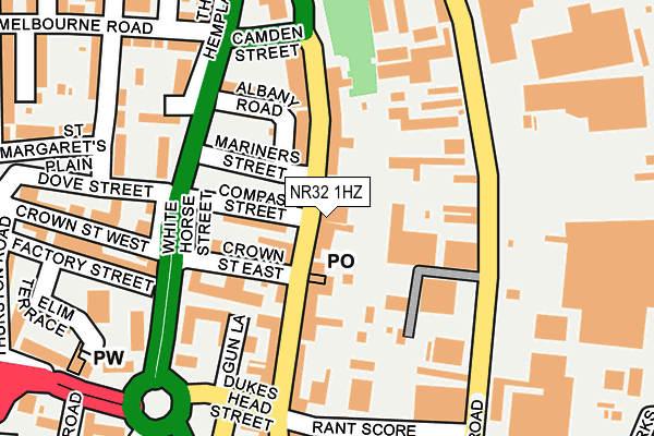 NR32 1HZ map - OS OpenMap – Local (Ordnance Survey)