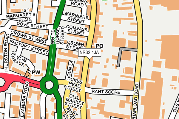 NR32 1JA map - OS OpenMap – Local (Ordnance Survey)