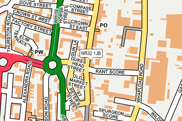 NR32 1JB map - OS OpenMap – Local (Ordnance Survey)