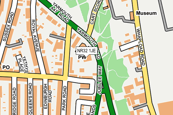 NR32 1JE map - OS OpenMap – Local (Ordnance Survey)