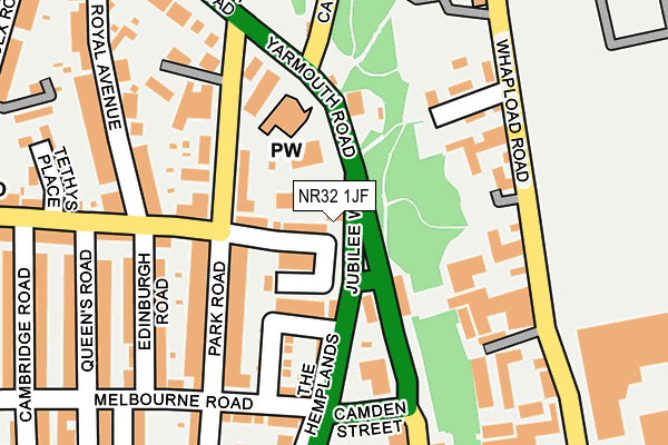 NR32 1JF map - OS OpenMap – Local (Ordnance Survey)