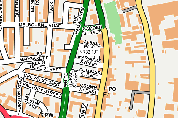 NR32 1JT map - OS OpenMap – Local (Ordnance Survey)