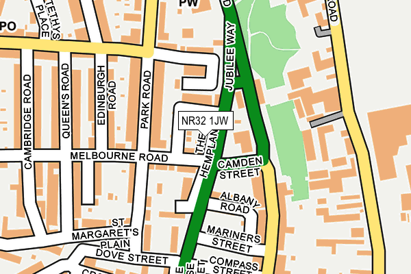 NR32 1JW map - OS OpenMap – Local (Ordnance Survey)