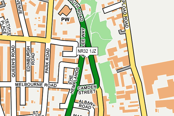 NR32 1JZ map - OS OpenMap – Local (Ordnance Survey)