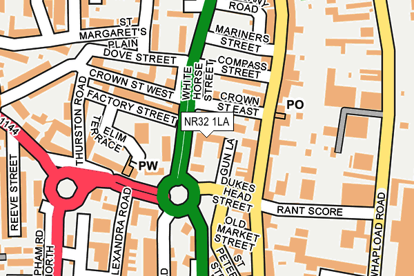 NR32 1LA map - OS OpenMap – Local (Ordnance Survey)