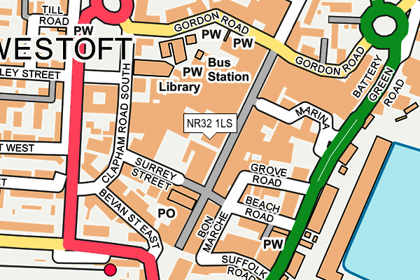 NR32 1LS map - OS OpenMap – Local (Ordnance Survey)