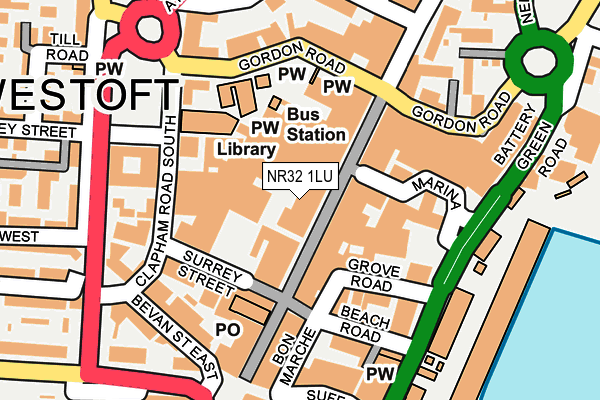 NR32 1LU map - OS OpenMap – Local (Ordnance Survey)