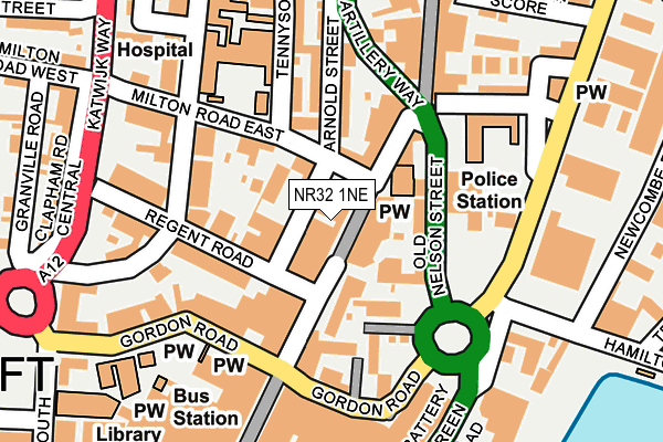 NR32 1NE map - OS OpenMap – Local (Ordnance Survey)