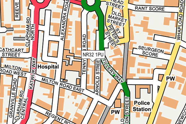 NR32 1PU map - OS OpenMap – Local (Ordnance Survey)