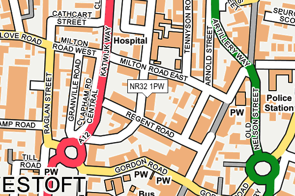 NR32 1PW map - OS OpenMap – Local (Ordnance Survey)