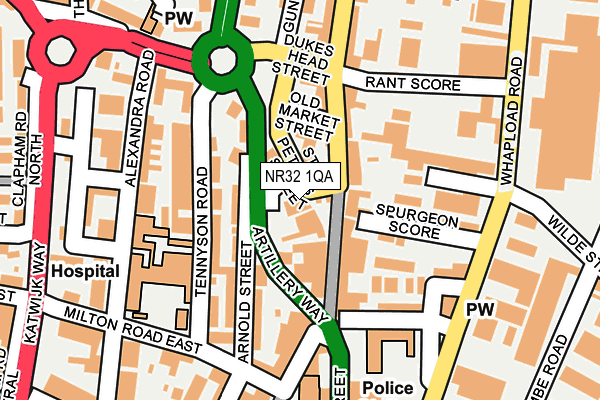 NR32 1QA map - OS OpenMap – Local (Ordnance Survey)