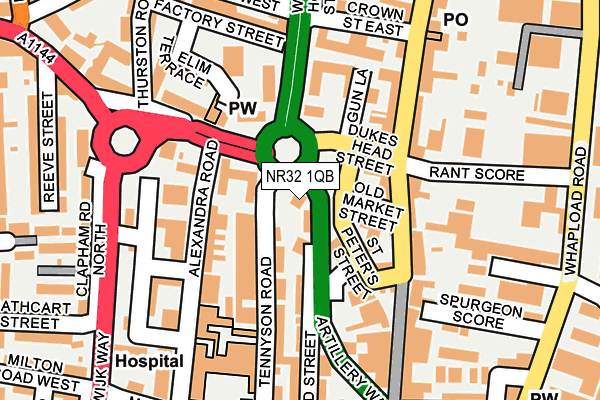 NR32 1QB map - OS OpenMap – Local (Ordnance Survey)
