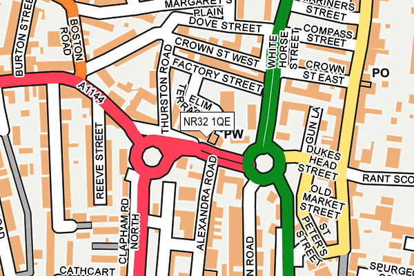 NR32 1QE map - OS OpenMap – Local (Ordnance Survey)