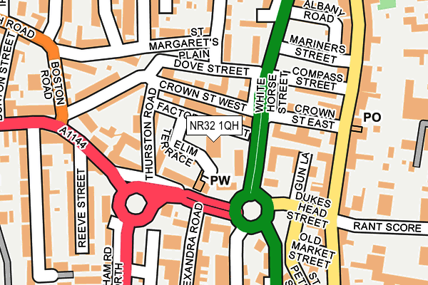 NR32 1QH map - OS OpenMap – Local (Ordnance Survey)