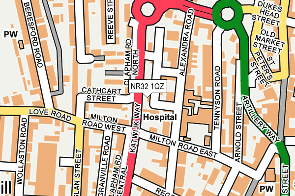 NR32 1QZ map - OS OpenMap – Local (Ordnance Survey)
