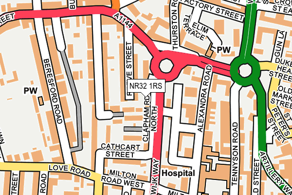 NR32 1RS map - OS OpenMap – Local (Ordnance Survey)