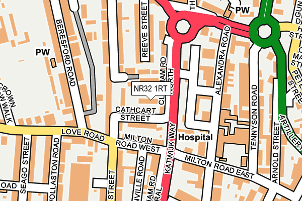 NR32 1RT map - OS OpenMap – Local (Ordnance Survey)