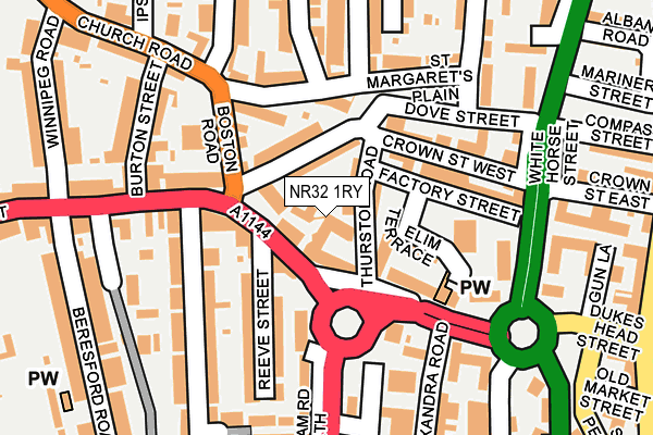 NR32 1RY map - OS OpenMap – Local (Ordnance Survey)
