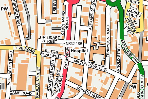 NR32 1SB map - OS OpenMap – Local (Ordnance Survey)