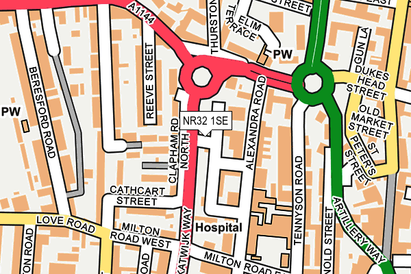 NR32 1SE map - OS OpenMap – Local (Ordnance Survey)