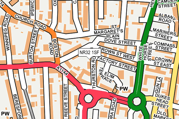 NR32 1SF map - OS OpenMap – Local (Ordnance Survey)