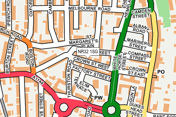 NR32 1SG map - OS OpenMap – Local (Ordnance Survey)