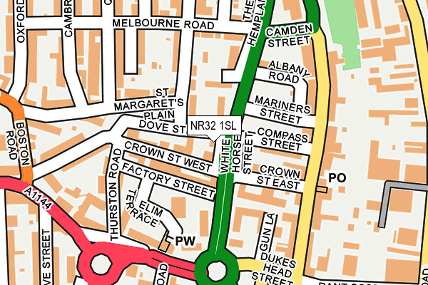 NR32 1SL map - OS OpenMap – Local (Ordnance Survey)