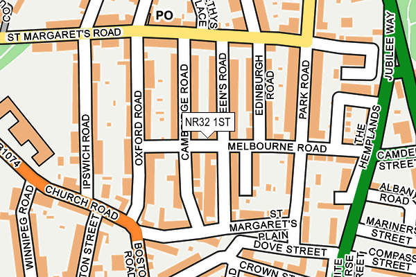NR32 1ST map - OS OpenMap – Local (Ordnance Survey)