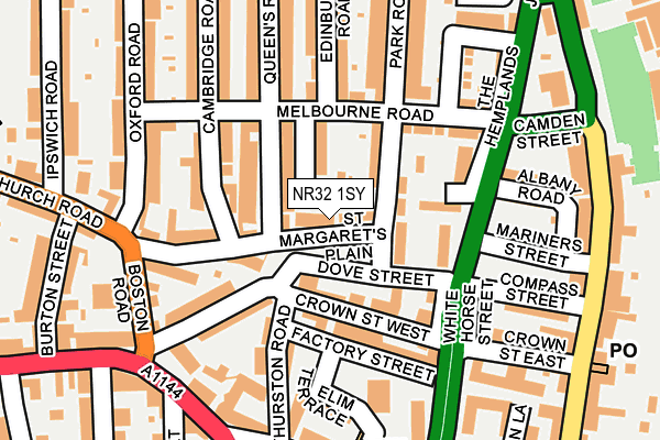 NR32 1SY map - OS OpenMap – Local (Ordnance Survey)