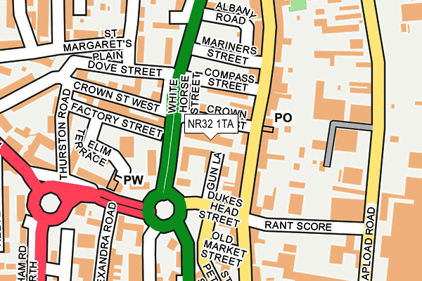 NR32 1TA map - OS OpenMap – Local (Ordnance Survey)